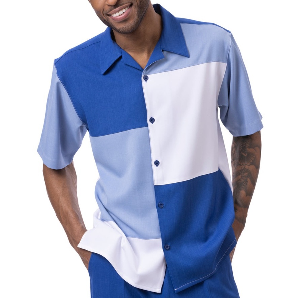 Montique Color Block Suit Top
